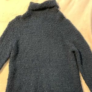 Michael Kors Dark Navy Funnel Neck Textured Sweater